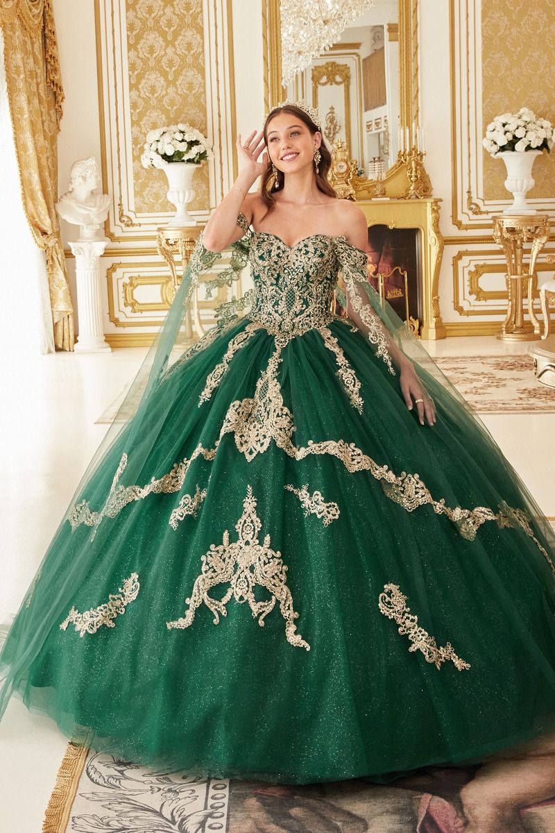 Quinceniera Dresses Long Applique Glitter Quinceanera Ball Gown 