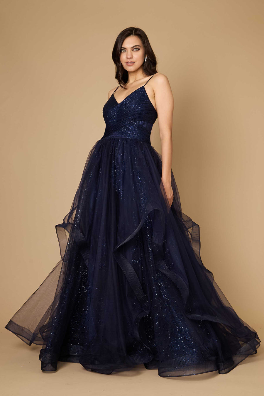 Sparkling Long Formal Ball Gown Navy