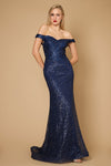 Formal Dress Formal Mermaid Fitted Evening Dress Navy