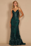 Fitted Corset Long Formal Prom Dress Emerald