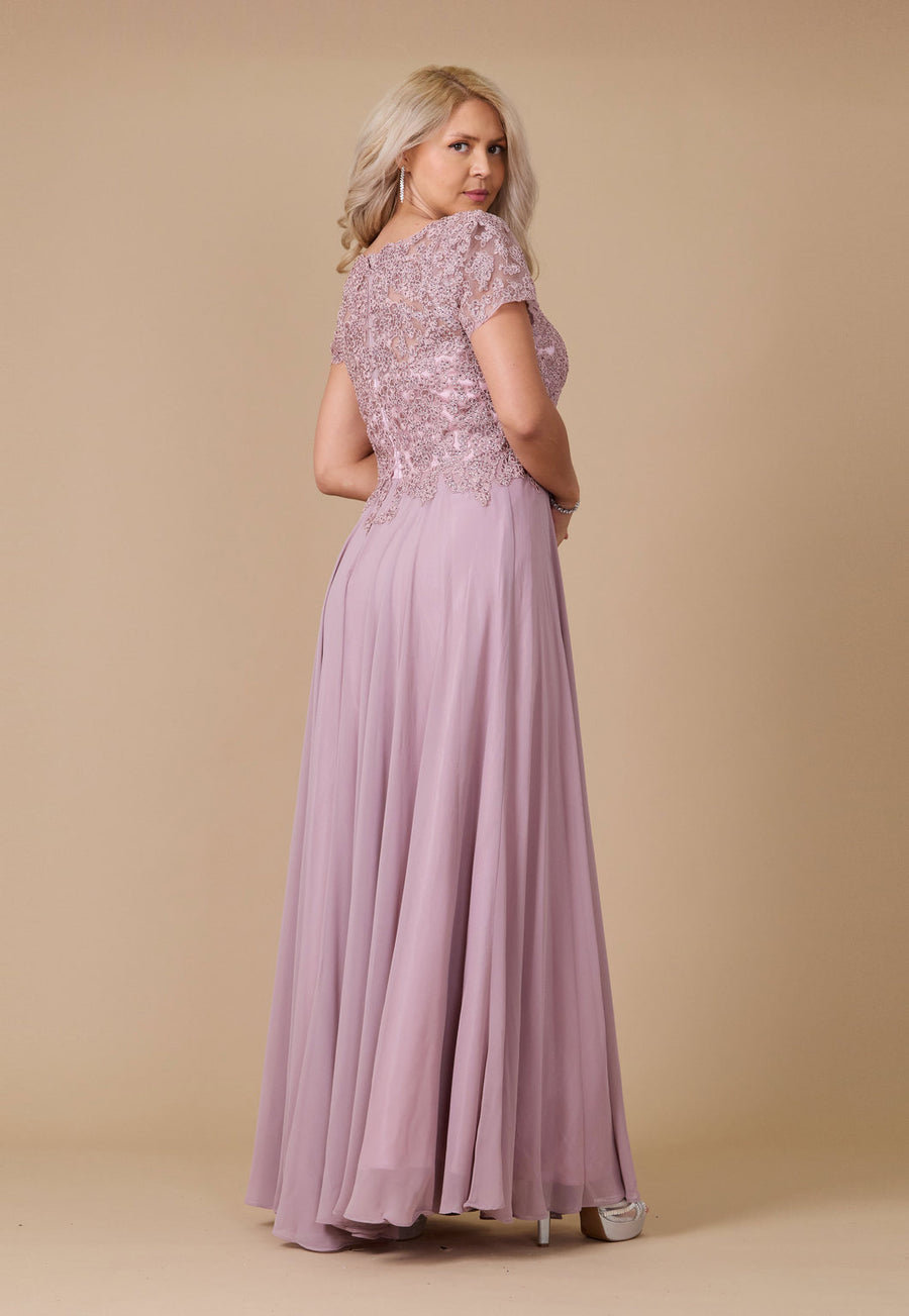 Mother of the Bride Dresses Short Sleeve Mother Of The Bride Evening Dress Mauve