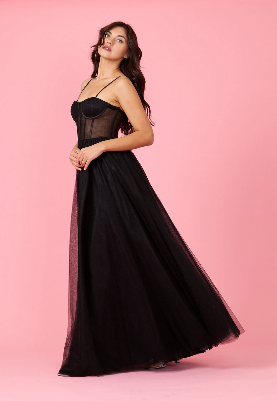 Prom Dresses Corset Prom Party Dress Formal Ball Gown Black