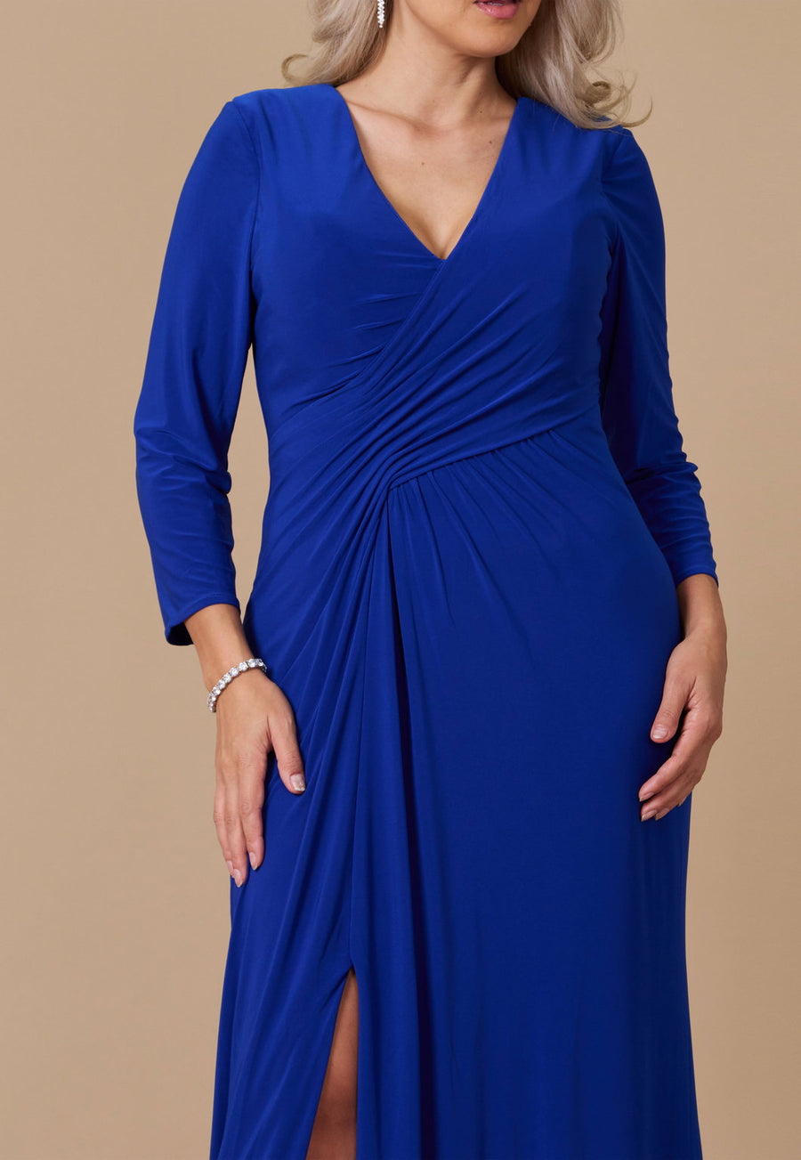 Formal Dresses Long Formal Stretch Evening Long Sleeve Dress Royal Blue