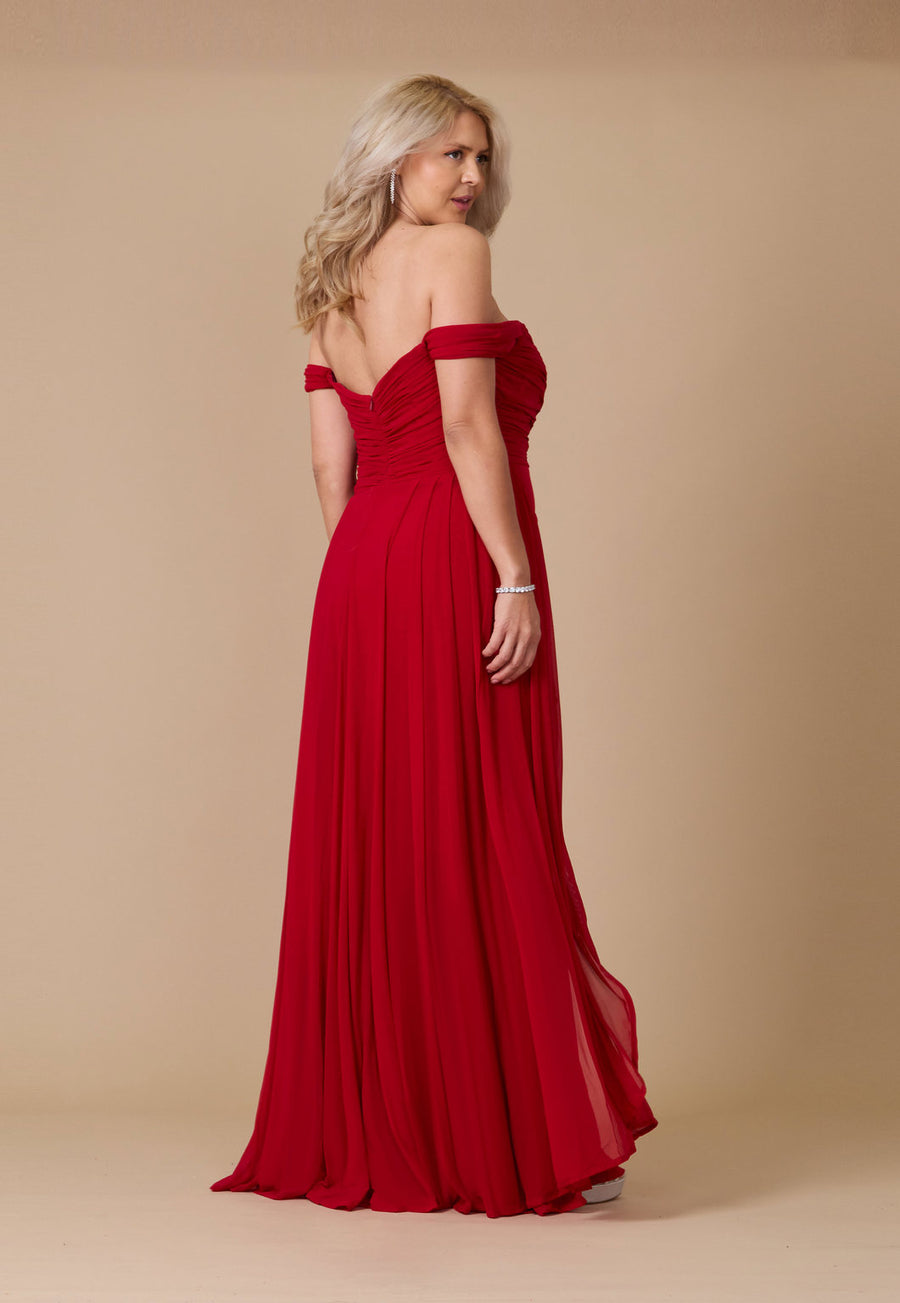 Formal Dresses Off Shoulder Long Formal Evening Dress Burgundy