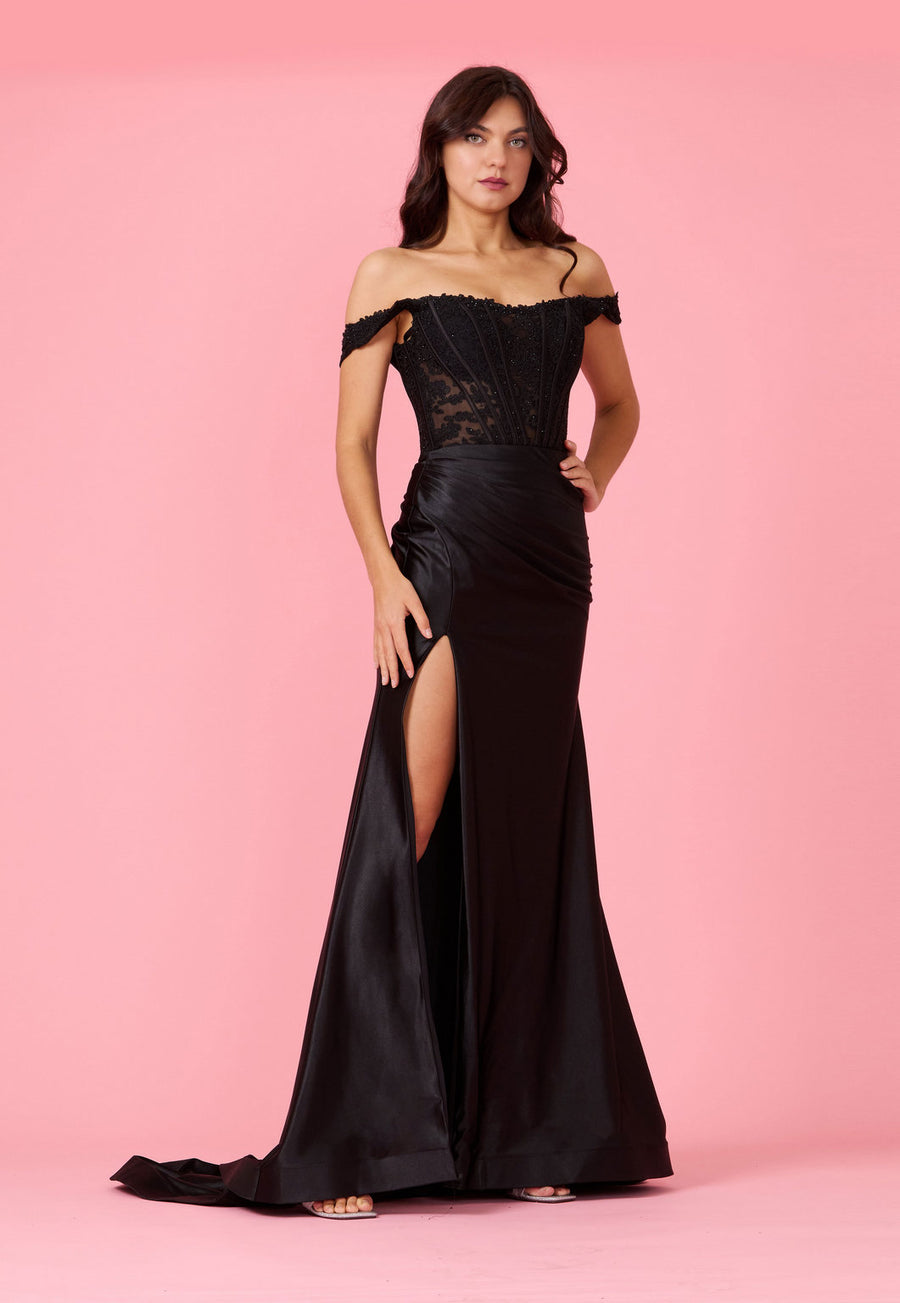 Prom Dresses Long Corset Mermaid Prom Formal Dress Black