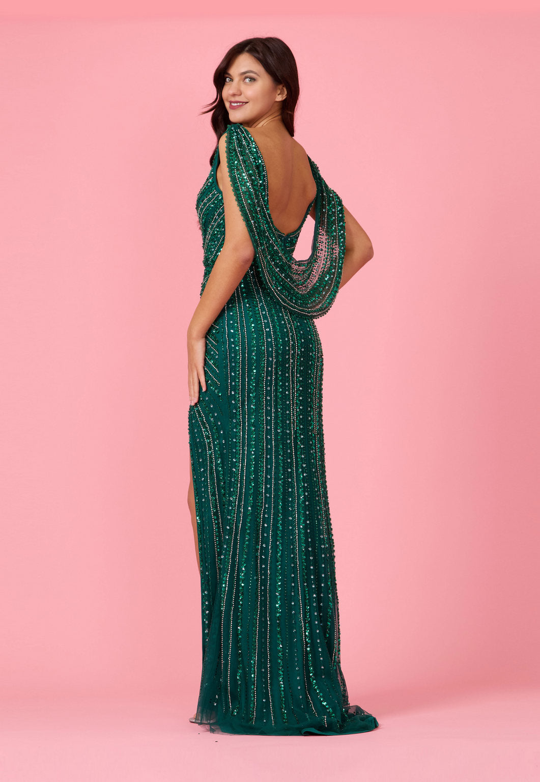 Formal Dresses Long Couture Formal Beaded Evening Dress Emerald Green