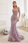 Cinderella Divine J810 Formal Long Corset Prom Dress Dusty Lavender