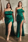 Plus Size Dresses Front Knot Plus Size Formal Prom Long Dress Emerald