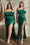 Plus Size Dresses Front Knot Plus Size Formal Prom Long Dress Emerald