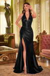 Prom Dresses Prom Long Fitted Metallic Gown Black