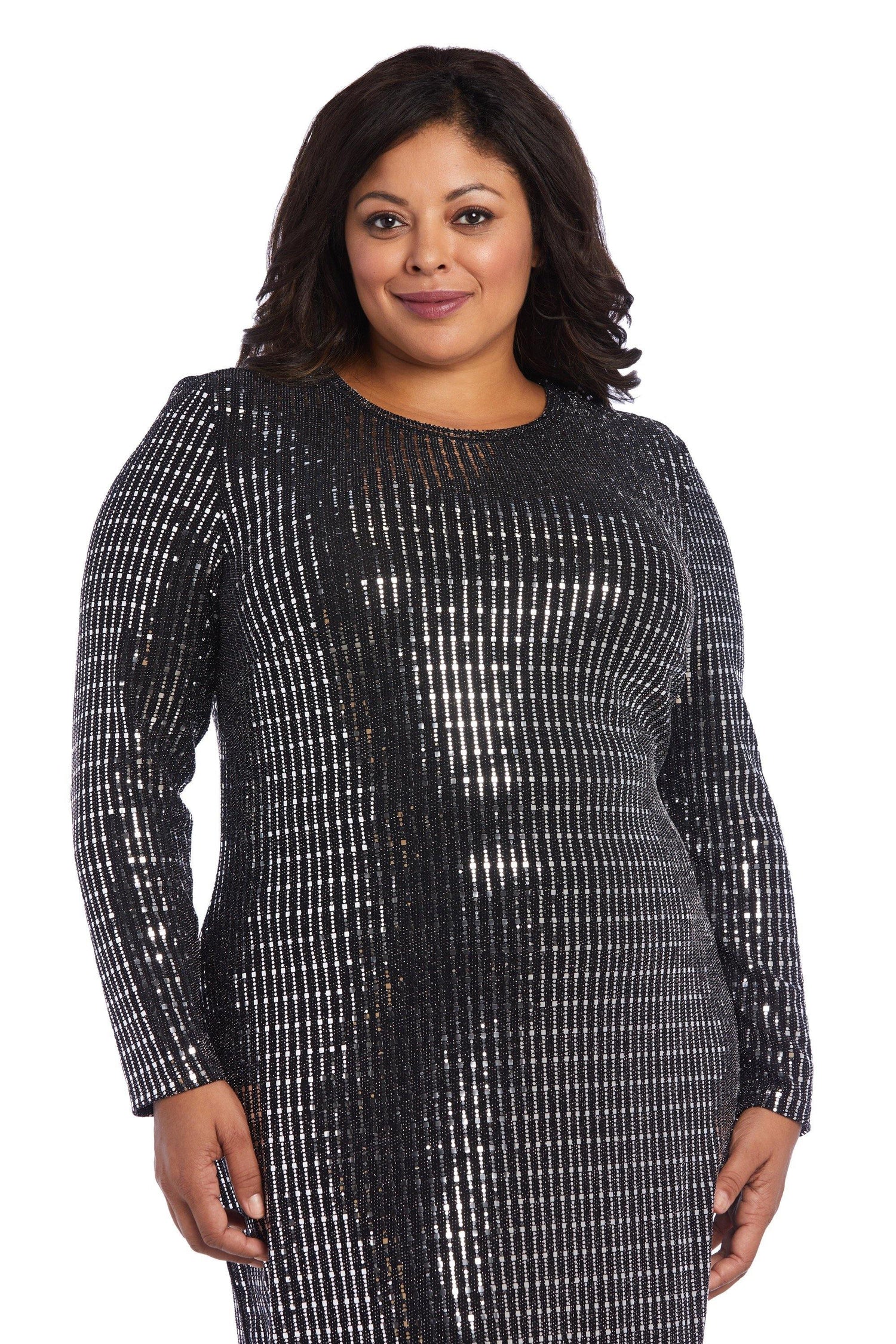 Morgan & Co Short Plus Size Mini Dress 12749WM - The Dress Outlet