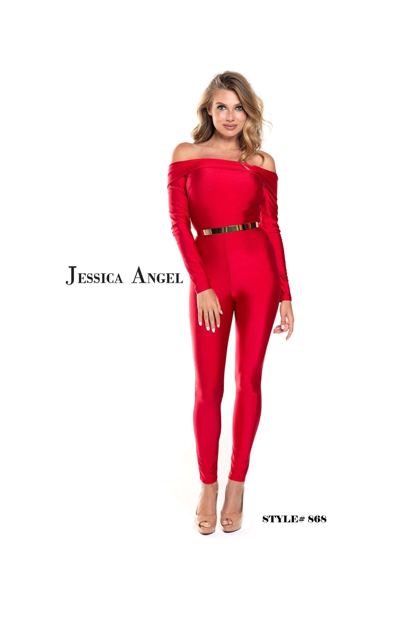 Jessica Angel Formal Off Shoulder Jumpsuit 868 - The Dress Outlet