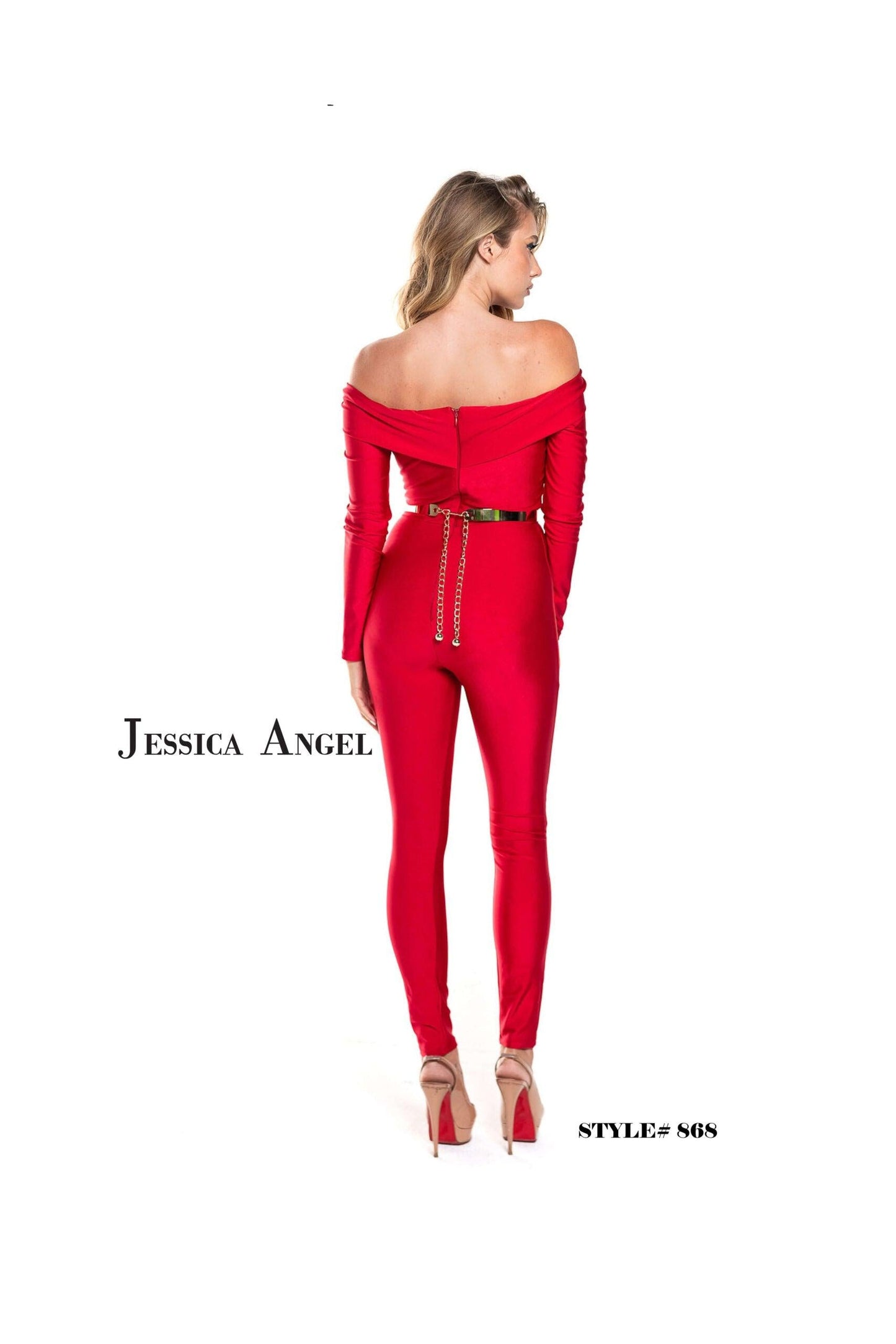 Jessica Angel Formal Off Shoulder Jumpsuit 868 - The Dress Outlet